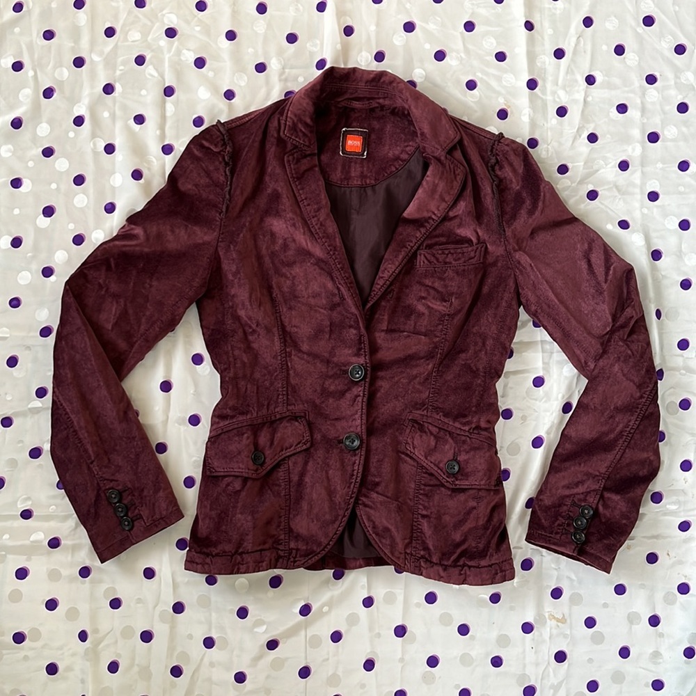 Vintage Eggplant Velvet Blazer